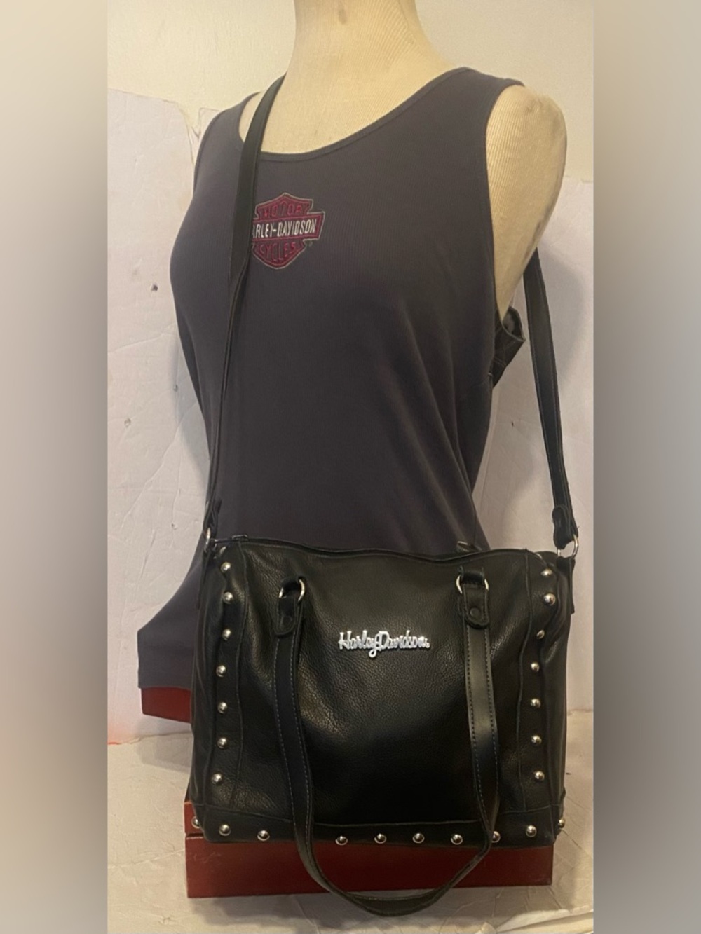 Harley-Davidson Black Studded Women's Hand And Or Shoulder Bag